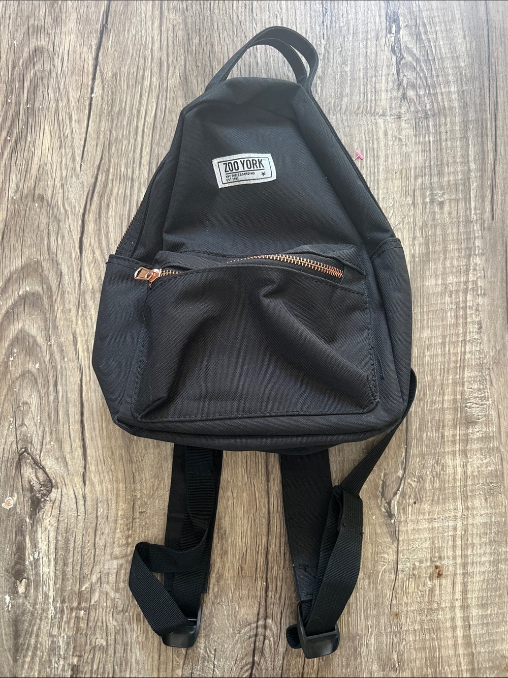 Zoo York Black Mini Sling Backpack with Copper Zipper